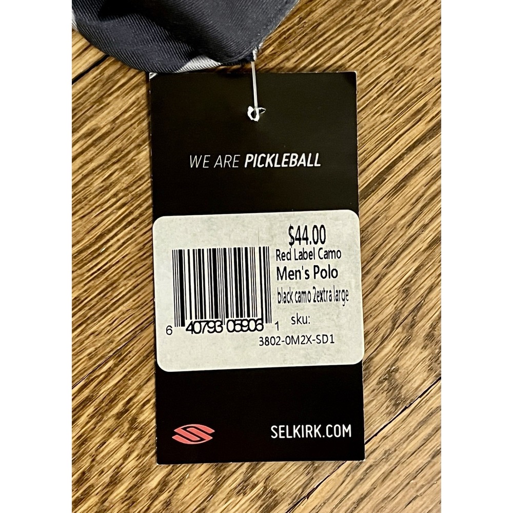 Selkirk Men's Performance Pickleball Grey Camo Polo Shirt Brand New Size 2XL - Picture 4 of 4